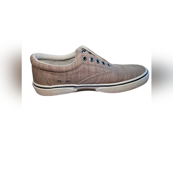 Sperry Topsider Tan Canvas Men's Boat Shoes Size 8 No Laces - Picture 5 of 11